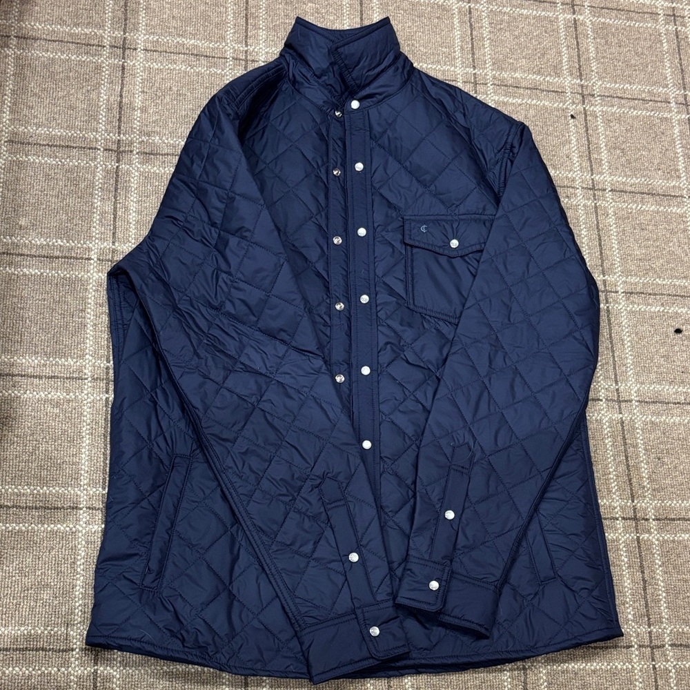 Criquet Quilted Dark Blue Shirt Jacket